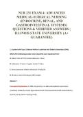NUR 231 EXAM 4&colon; ADVANCED&NewLine;MEDICAL-SURGICAL NURSING&NewLine;&lpar;ENDOCRINE&comma; RENAL&comma; AND&NewLine;GASTROINTESTINAL SYSTEMS&rpar;&NewLine;QUESTIONS & VERIFIED ANSWERS &vert;&NewLine;ILLINOIS STATE UNIVERSITY &lpar;A&plus;&NewLine;GUARANTEE&rpar;