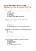 Backflow Prevention Practice Exam Questions with Correct Answers 100- Pass