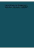 Human Resource Management Questions & Answers 2026&ndash;2027 &ndash; Comprehensive Study Guide&comma; Practice Questions&comma; Key Concepts & Exam Preparation