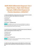 NURS 8026 Differential Diagnosis Test 4 Rapid Review &vert; High-Yield Clinical Concepts&comma; Differential Diagnosis & Practice Questions &vert; 2026&sol;2027