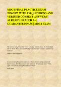 MDC4 FINAL PRACTICE EXAM &NewLine;2026&sol;2027 WITH 130 QUESTIONS AND &NewLine;VERIFIED CORRECT ANSWERS &vert; &NewLine;ALREADY GRADED A&plus; &vert; &NewLine;GUARANTEED PASS &vert; MDC4 EXAM 