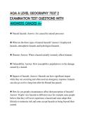 AQA A LEVEL GEOGRAPHY 7037 2&NewLine;EXAMINATION TEST QUESTIONS WITH