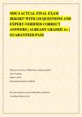 MDC4 ACTUAL FINAL EXAM &NewLine;2026&sol;2027 WITH 110 QUESTIONS AND &NewLine;EXPERT-VERIFIED CORRECT &NewLine;ANSWERS &vert; ALREADY GRADED A&plus; &vert; &NewLine;GUARANTEED PASS 