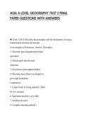 AQA A LEVEL GEOGRAPHY 7037 2 FINAL&NewLine;PAPER QUESTIONS WITH ANSWERS