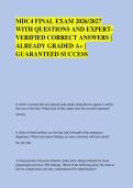 MDC4 MIDTERM AND FINAL EXAMS 2026&sol;2027  WITH QUESTIONS AND EXPERT VERIFIED CORRECT ANSWERS &vert;  ALREADY GRADED A&plus; &vert;  GUARANTEED SUCCESS