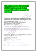 NUR 231 Final Exam &ndash; Adult Nursing II &lpar;2026&rpar; Actual Questions & Verified Answers &vert; Illinois State University &lpar;A&plus; Guarantee&rpar;