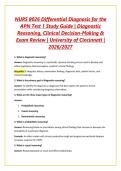 NURS 8026 Differential Diagnosis for the APN Test 1 Study Guide &vert; Diagnostic Reasoning&comma; Clinical Decision-Making & Exam Review &vert; University of Cincinnati &vert; 2026&sol;2027