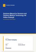 Solutions Manual for Dunmore and Fleishers Medical Terminology 4th Walker-Esbaugh&NewLine;&NewLine;
