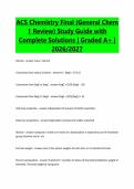ACS Chemistry Final &lpar;General Chem&NewLine;1 Review&rpar; Study Guide with&NewLine;Complete Solutions &vert; Graded A&plus; &vert;&NewLine;2026&sol;2027