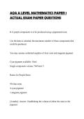 AQA A LEVEL MATHEMATICS PAPER 1&NewLine;ACTUAL EXAM PAPER QUESTIONS