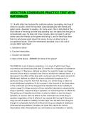 ADDICTION COUNSELOR PRACTICE TEST WITH RATIONALES&period;&sol;GUARANTEED PASS 
