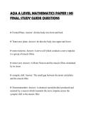 AQA A LEVEL MATHEMATICS PAPER 1 MS&NewLine;FINAL STUDY GUIDE QUESTIONS