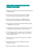 ADDICTIONS COUNSELOR EXAM WITH CORRECT SOLUTIONS&period;&sol;GRADED A&plus;