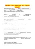 BCABA Exam Questions with Correct Answers