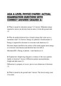 AQA A LEVEL PHYSICS PAPER 1 ACTUAL&NewLine;EXAMINATION QUESTIONS
