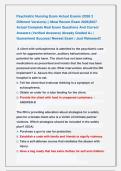 Psychiatric Nursing Exam Actual Exams &lpar;2026 2 &NewLine;Different Versions&rpar; &vert;&vert; Most Recent Exam 2026&vert;2027 &NewLine;Actual Complete Real Exam Questions And Correct &NewLine;Answers &lpar;Verified Answers&rpar; Already Graded A&plus; &vert; &NewLine;Guaranteed Success&excl; Newest Exam &vert; Just Released&excl;&excl;