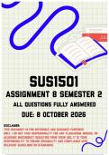 SUS1501 Assignment 8 &lpar;Portfolio&rpar; Semester 2 MEMO &vert; Due 8 October 2026