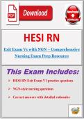 HESI RN Exit Exam V1 with NGN &vert; Comprehensive Nursing Exam Prep &vert; Practice Questions&comma; Answers & Rationales