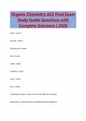 Package Deal for Organic Chemistry ACS Exam Questions with 100&percnt; Correct Answers &vert; Latest Updated &vert; 2026&sol;2027 &vert; Guaranteed Pass 