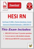 HESI RN Exit Exam V2 2026 &vert; Practice Questions&comma; Correct Answers & Detailed Rationales &vert; HESI RN V2