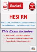 HESI Exit RN V3 Exam Prep &vert; Practice Questions&comma; Answers & Detailed Rationales &vert; RN Exit Exam Study Guide