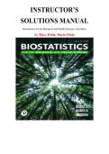Instructors Solutions Manual for Biostatistics for the Biological and Health Sciences&comma; 3rd edition by Marc Triola&comma; Mario Triola&comma; Chapter 1-14 &vert; All Chapters 