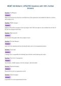 PACKAGE DEAL FOR MGMT 303 EXAMS with UPDATED Questions and 100&percnt; Verified Answers