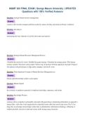 MGMT 303 FINAL EXAM &vert; George Mason University &vert; UPDATED&NewLine;Questions with 100&percnt; Verified Answers