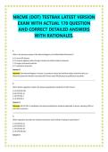 NRCME &lpar;DOT&rpar; TESTBAK LATEST VERSION EXAM WITH ACTUAL 170 QUESTION AND CORRECT DETAILED ANSWERS WITH RATIONALES&period;