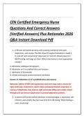CEN Certified Emergency Nurse &NewLine;Questions And Correct Answers &NewLine;&lpar;Verified Answers&rpar; Plus Rationales 2026 &NewLine;Q&A Instant Download Pdf 
