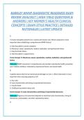 BARKLEY WHNP DIAGNOSTIC READINESS EXAM REVIEW 2026&sol;2027 &vert; HIGH-YIELD QUESTIONS & ANSWERS &vert; KEY WOMEN&rsquo;S HEALTH CLINICAL CONCEPTS &vert; EXAM-STYLE PRACTICE &vert; DETAILED RATIONALES &vert; LATEST UPDATE