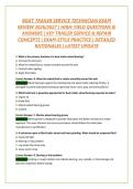 BOAT TRAILER SERVICE TECHNICIAN EXAM REVIEW 2026&sol;2027 &vert; HIGH-YIELD QUESTIONS & ANSWERS &vert; KEY TRAILER SERVICE & REPAIR CONCEPTS &vert; EXAM-STYLE PRACTICE &vert; DETAILED RATIONALES &vert; LATEST UPDATE