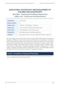 WGU D094 EDUCATIONAL PSYCHOLOGY ACTUAL EXAM 2026&sol;2027 &vert; 100&percnt; Correct Answers &vert; Development of Children & Adolescents &vert; Pass Guaranteed - A&plus; Graded&NewLine;&NewLine;