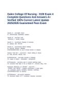 Galen College Of Nursing - 3100 Exam 4 Complete Questions And Answers A&plus; Verified 100&percnt; Correct Latest Update 2025&sol;2026 Guaranteed Pass Exam