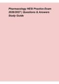 Pharmacology HESI Practice Exam 2026&ndash;2027 &ndash; Comprehensive Questions & Answers&comma; HESI Pharmacology Study Guide&comma; Nursing Exam Review and Test Preparation