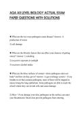 AQA AS LEVEL BIOLOGY ACTUAL EXAM&NewLine;PAPER QUESTIONS WITH SOLUTIONS