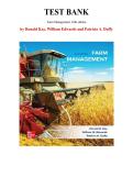 Test Bank for Farm Management&comma; 10th Edition &lpar; Ronald Kay&comma; William Edwards&comma; 2023&rpar;&comma; Chapter 1-22 &vert; All Chapters