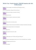 PNH 301 Test 1 Practice Question &vert; UPDATED Questions with 100&percnt;&NewLine;Verified Answers
