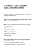 AQA BIOLOGY A LEVEL 7402 PAPER 1&NewLine;ACTUAL EXAM PAPER COMPLETE