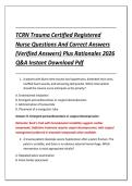 TCRN Trauma Certified Registered &NewLine;Nurse Questions And Correct Answers &NewLine;&lpar;Verified Answers&rpar; Plus Rationales 2026 &NewLine;Q&A Instant Download Pdf 