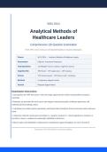 WGU D514 ANALYTICAL METHODS ACTUAL EXAM 2026&sol;2027 &vert; Questions with 100&percnt; Correct Answers &vert; Healthcare Leaders &vert; Pass Guaranteed - A&plus; Graded&NewLine;&NewLine;