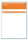Colorado Department of Corrections Officer Exam Part 1 2026 &vert; Most Tested Questions & Verified Answers &vert; Latest Update &vert; Graded A&plus;