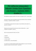 PSI California Independent&NewLine;Adjuster License Exam Questions&NewLine;and Answers &vert; Updated 2026 &vert;&NewLine;Graded A&plus;