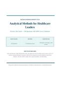 WGU D514 ANALYTICAL METHODS ACTUAL EXAM 2026&sol;2027 &vert; Practice Test Cards with 100&percnt; Correct Solutions &vert; Healthcare Leaders &vert; Pass Guaranteed - A&plus; Graded&NewLine;&NewLine;