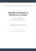 WGU D514 PRE-TEST ACTUAL EXAM 2026&sol;2027 &vert; Analytical Methods Healthcare Leaders &vert; Terms Questions & Answers &vert; Pass Guaranteed - A&plus; Graded&NewLine;&NewLine;
