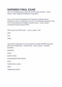 NURS8024 FINAL EXAM PREP&period; QUESTIONS WITH 100&percnt; VERIFIED ANSWERS