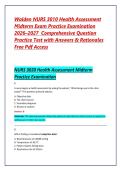 Walden NURS 3010 Health Assessment Midterm Exam Practice Examination 2026&ndash;2027 &vert; Comprehensive Question Practice Test with Answers & Rationales&vert; Free Pdf Access