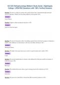 SCI 225 Pathophysiology Midterm Study Guide &vert; Nightingale&NewLine;College &vert; UPDATED Questions with 100&percnt; Verified Answers&NewLine;