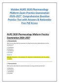 Walden NURS 3030 Pharmacology Midterm Exam Practice Examination 2026&ndash;2027 &vert; Comprehensive Question Practice Test with Answers & Rationales&vert; Free Pdf Access