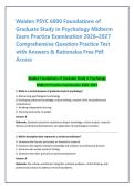 Walden PSYC 6000 Foundations of Graduate Study in Psychology Midterm Exam Practice Examination 2026&ndash;2027 &vert; Comprehensive Question Practice Test with Answers & Rationales&vert; Free Pdf Access